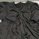 Manllenshie Womens Plus Size Summer Dress Casual Short Sleeves Deep V Neck Twist Knot Front Flowy Dress with Pockets XL