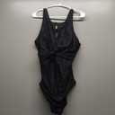 Tempt Me Women Black One Piece Swimsuits Tummy Control Bathing Suits High Neck Cutout Twist Front Swimwear, Medium
