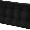 Tufted Bench Cushions for Outdoor Furniture, 48" x 18" Porch Swing Cushions Filled with Foam, Overstuffed Patio Cushions for Bench Loveseat with 2-3 Seats,Thick and Water Resistant, Black