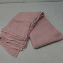 Throw Blanket, 100% Cotton 3-Layer Muslin Ultra Soft Lightweight Cozy Breathable Warm Summer Blanket, All Season Quilt for Bed Couch Sofa and Travel (Pink， 55”*78”)