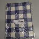 2 x Smiry Rectangle Picnic Table Cloth, Elastic Waterproof Fitted Vinyl Tablecloths, Flannel Backed Buffalo Plaid Table Covers for Dining, Camping, Outdoor (White and Navy, 30" x 48")