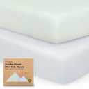 KeaBabies Pack of 2 Organic Crib Sheets for Boys, Girls - 52x28 Fitted Crib Mattress Sheet Neutral, Breathable Jersey Cotton Cover for Baby Bed, Toddler Mattress, Soft & Cute Prints (Cove)
