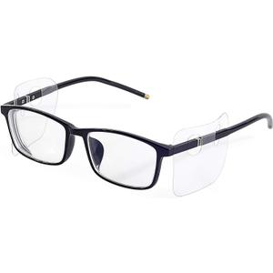 Touri 20 Pairs Clear Slip-On Protective Safety Side Shields for Glasses Fits Small to Medium Eyeglasses for Keeping Your Eyes Safe