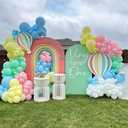 171Pcs Oh The Place Party Decorations Pastel Rainbow Color Balloons Garland Arch Kit for Travel Theme Birthday Baby Shower Preschool Graduation Up Up and Away Party Supplies