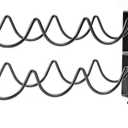 2 Tiered 8-Bottle Metal Wine Rack - Sturdy Wave Design with Reinforced Base | Stackable, Space-Saving Bar, Countertop, or Cabinet Storage (2)