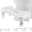 Toilet Stool for Adults, Seniors & Kids Height Adjustable Poop Stool & Toilet Foot Stool with Non-Slip Feet for Squatting Position Support, Bathroom Step Stool for Potty Training & Daily Use
