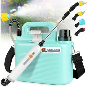 Electric Garden Sprayer 1.6 Gallon - Battery Powered Weed Sprayer Wtih 3 Nozzles, Backpack Sprayer in Lawn and Garden, Pump Sprayer for Gardening, Watering & Spring Planting