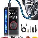 Tire Inflator Portable Air Compressor, 150PSI Cordless Air Pump for Car Tires, Bike Tire Pump with Pressure Gauge, Auto Shut Off, LED Light for Car Motorcycle Bicycle (Black)