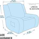 MAXIJIN Oversized Recliner Covers That Stay in Place 4 Pieces Stretch Large Recliner Chair Covers Jacquard Dogs Cats Proof Reclining Slipcovers with Elastic Bottom (XL Recliner, Dark Coffee)