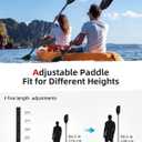 Abahub Adjustable Kayak Paddle 210-230 cm/ 230-250 cm Floating Kayaking Oars Boating Oars Canoeing Oars Black, 82.6''- 90.5''