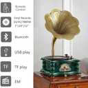 Wooden Vintage Gramophone Record Player, Retro Phonograph Record Players, 3 Speed Turntable for Vinyl Records with Bluetooth Play/USB Play/FM for Home/Office/Hotel/Christmas/Birthday/Party