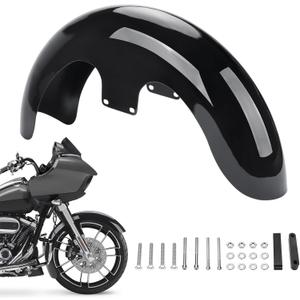 23" Wheel Wrap Front Fender Fit for Harley Touring Electra Glide Road Glide Road King Street Glide Motorcycle Mudguard Gloss Black Steel