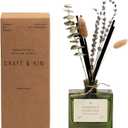 Craft & Kin Reed Diffuser with Dried Flowers | 5 oz Sicilian Citrus & Eucalyptus Scented Reed Diffusers for Home, Bathroom | Scent Sticks | Elegant Fragrance Home Decor for Men & Women
