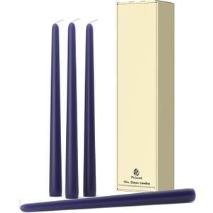 10-Inch Tall Dripless Taper Candles Set of 4 - Navy Blue Tapered Candles, Perfect for Wedding,Christmas - Smokeless, Unscented, Long Burning - Hand Poured, Colored Tall Candlesticks