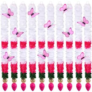 10 Pcs Diwali Decorations Artificial Jasmine Garland Toran Bandhanwar with Lotus Buds Traditional Indian Hanging Decor for Puja Pooja Diwali Wedding Housewarming (30 Inch)