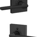 Schlage F10 LAT 622 COL Latitude Collins Passage Lever for Interior Hall and Closet, Matte Black