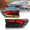 Rowxroad LED Tail Lights Compatible with Honda Accord 10th/10.5th Gen 2018 2019 2020 2021 2022 2023 Smoked Rear Lamps with Dynamic Animation, A Type, TL-009-1A