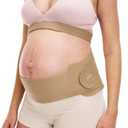 Frida Mom Dual Support Pregnancy Belly Band L/XL, Maternity Belly Band with Ultimate Support Back, Hip & Pelvic, Adjustable, Lightweight, Breathable & Comfy, Supports Bump as Baby Grows, Clay