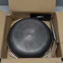 Roomena Non Stick Frying Pans Hybrid Ceramic With Lid, 12 Inch Tri-Ply Stainless Steel Skillet, Non-Toxic, PFAS/PFOA/PTFE Free, Metal Utensil Safe, Dishwasher & Oven Safe,Induction Compatible