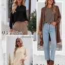 Ficerd 3 Pack Women's Long Sleeve Shirts, Cotton Crew Neck Tunic Tops Casual Loose Fit Pullover Sweatshirts Curved Hem Shirts (XL)