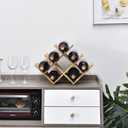 KIRIGEN Wooden 8-Bottle Wine Rack, 3-Tier Countertop Wine Bottle Holder for Cabinets, Bar Cart, Kitchen Counter, Pantry, Dining Room, Wood Stain, 16.73 x 5.91 x 11.14 in, XHJJ3-NA