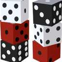 Tinlade 6 Pcs Dice Boxes 11 in Jumbo Vegas Casino Theme Party Decoration Big Vegas Decor Giant Table Top Cardboard Dice Casino Game Nights Prom Birthday Homies Party Supply Props(Multicolor)