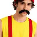 4pcs Men's Movie Yellow Tank Fancy Kit Halloween Adult Costume and Props (XL)