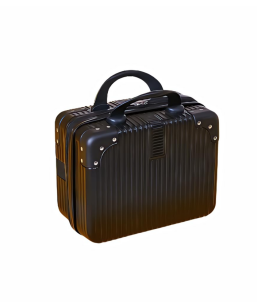 Portable Makeup Travel Briefcase, 12.6 Inch, Pressure-proof ABS, Hard Shell Cosmetic Case for Travel, Camping, Women, Girl (Black)
