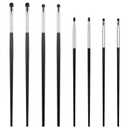 8Pcs Eye Makeup Brush Sets - Black Mini Eyeliner Brush Eye Makeup-Brush Eyeshadow Brushes for Powder Gel Cream Liquid Concealer