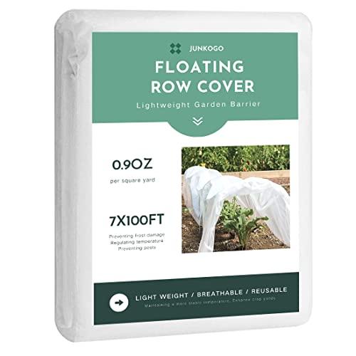 JUNKOGO Plant Freeze Protection Cover, 7x100ft Frost Cloth Winter Garden Blanket, Floating Row Cover for Cold Weather and Shade, Perfect for Outdoor Vegetables, Trees, Greenhouse