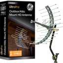 GE Outdoor HD Digital TV Antenna, Long Range Smart TV Antenna, Supports 4K 1080P HD Smart TV VHF UHF, J Mount Included for Attic or Outdoor, Weather Resistant, 29884