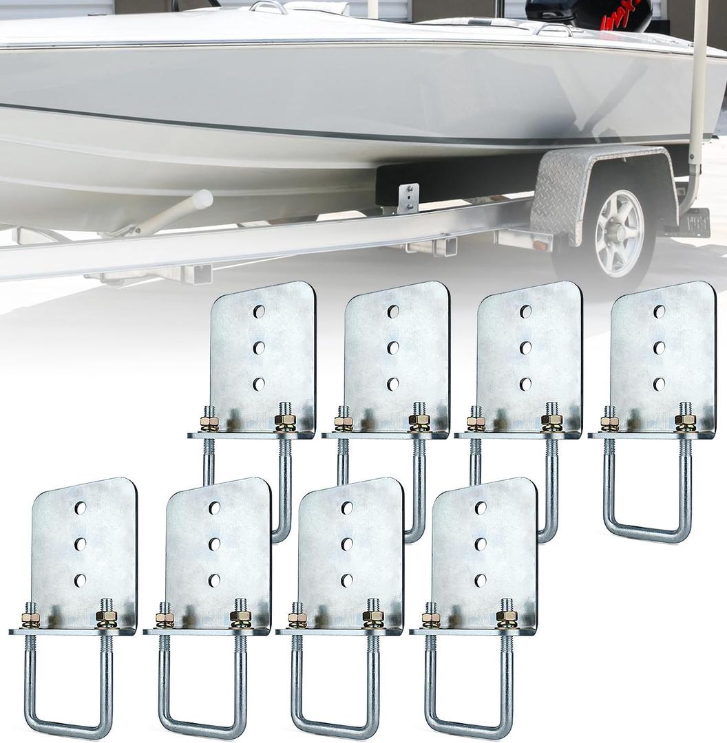 Heavy-Duty Steel 6" L-Type Boat Trailer Bunk Bracket Kit Fit for 3x3 Boat Trailer Crossmembers