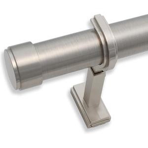 BlastHome Non-Adjustable Luxury Curtain Rods for Windows, 1  Rod Set, 4 foot Fixed Length, Brushed Nickel