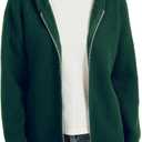 Tronjori Womens Zip up Hooded Cardigan Knitted Hoodies Raglan Sleeve Sweaters Jacket Outerwear Fall Winter (M)