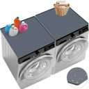 2PCS Washer and Dryer Covers for The Top, 27''x 27'' Silicone Washer and Dryer Top Protector Mat, Non-Slip Waterproof Washing Machine Cover Protector Top Load for Laundry & Kitchen