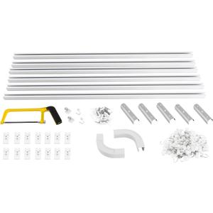 Aluminum Curtain Track Rail Set, Ceiling or Wall mount, Heavy DutyRoom Divider Ceiling Track Set for Curtains with Hooks, Corner Connectors(Set of 2) Curtain Rail System (12-18 Ft Track Set)