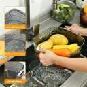 Taiuloo 6-Piece Colander Strainer Bowl Set, BPA-Free Plastic Fruit & Vegetable Washing Basket, Kitchen Colanders & Mixing Bowls for Pasta Berry Salad, 2/3.5/7QT (Gray)