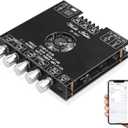 Bluetooth 5.1 Audio Amplifier Board, ZK-AS21 2.1 CH 220W x 2 + 350W HiFi Subwoofer Power Amp Mini Digital Audio Amp Module for Home Speakers(30-220W, 3-8Ohms), DC 16-38V, BT USB AUX Input