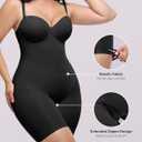 SHAPELLX Wedding Dresses Shapewear for Women Strapless Bodysuits Tummy Control Body Shaper Butt Lifting Shapewear (Black, L)