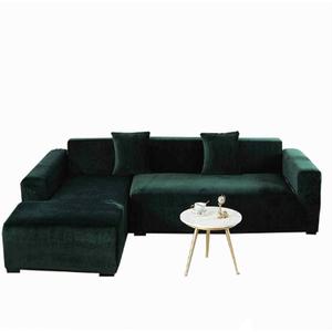 Plush Sofa Cover for 3 Cushion Couch, Velvet Couch Cover Stretch Recliner Chair Cover Furniture Sofa Loveseat Cover Protector (Dark Green) (1 seat 205270cm)