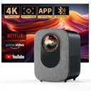 [Netflix-Officially-Licensed]4K Projector with Wifi & Bluetooth, Jimveo 800 ANSI Native 1080P, Netflix/YouTube/PrimeVideo Built-in, Electric Focus & 4P Keystone Outdoor Portable Smart Projector