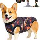 PetWarm Dog Surgery Suit, Surgery Suit for Dogs, Professional Pet Recovery Shirt Abdominal Wounds Bandages, Female Male Dog Onesie for Spay Neuter, Zoo Pattern, Black Brown, M