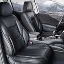 Coverland Custom Car Seat Covers Front Seats for [2019-2024 Corolla Sedan, Hatchback] - Protector Car Seat Cover Water Resistant Leather Memory Form Back Support Seat Cushion [Front-Black]