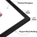 Americanflat 20x20 Wedding Signature Frame with Polished Plexiglass - Use as 8x10 Frame with Mat or Display 20x20 Photos Without Mat - Streamline Collection - Autograph Frames for Wall - Black