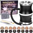 Electric Whiskey Smoker Kit, Cocktail Smoker Kit with Whiskey Stones & 8 Flavors Wood Chips, Drink Bourbon Old Fashioned Smoker Kit, Whiskey Gifts for Men, Dad, Husband, Boss, Boyfriend