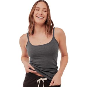 Pact Organic Cotton Women's Everyday Shelf Bra Camisole (Medium, Charcoal Heather)