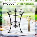 16" Tall Metal Bird Bath Stand, 2-Tier Wrought Iron Plant & Gazing Ball Stand with 6 Non-Slip Pads, Sturdy Multi-Use Flowerpot Holder for Outdoor Indoor Garden Patio