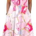 Zeagoo Women's Casual Dress for Summer Short Sleeve Loose Flowy Beach Dress with Pockets Hanker chief Flare Midi Sundress 2026, XL