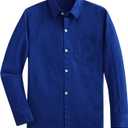 Spring&Gege Boys' Long Sleeve Dress Shirts Formal Uniform Woven Solid (3T, Royal Blue)