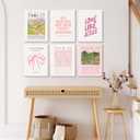Pink Christian Wall Art Bible Verse Canvas Poster Floral Wall Decor Religious Pictures Girls Room Prints Scripture Poster Bundle Bow Artwork Trendy Preppy Painting for Bedroom 8x10 Inch Ready to Hang